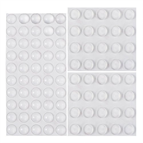 Outus Transparent Rubber Fuß Klebstoff Stoßstange Pad Selbstklebend Stoßstange Stimme Dämpfung Türstoßstangen, Zylindrisch, Halbförmig, 90 Stück