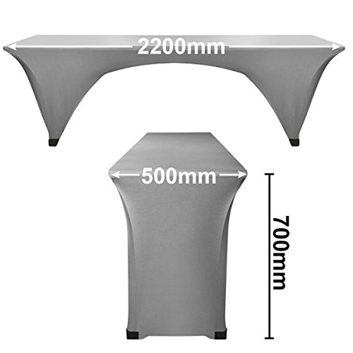 Gräfenstayn Stretch Biertischhusse Leopold 3er Set für Bierzeltgarnitur -70cm oder 50cm Tischbreite- Bierbankhussen (50 x 220 cm, Anthrazit) - 2