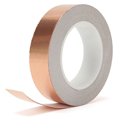 caxmtu Kupfer Folie Klebeband leitfähigen Klebstoff gebeizt Glas Löten Elektrische Reparaturen Erdung EMI Schirmung 20 m