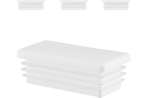EMFA Tappi a Lamelle Rettangolari 100x60 mm in Plastica Bianco - Tappo per Tubo per Mobili e Strutture in Ferro | Inserto Terminale – Set 4 Pezzi – 10x6 cm