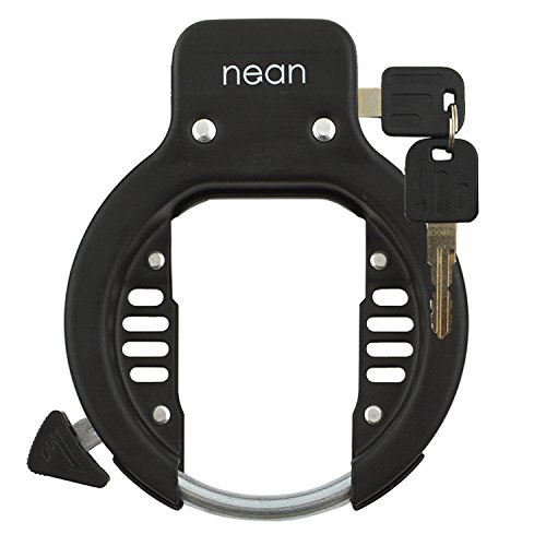 nean Fahrrad-Rahmen-Ring-Schloss, Ketten-Schloss, inkl. Einsteckkette und Anbausatz, schwarz, 5, 5 x 900 mm