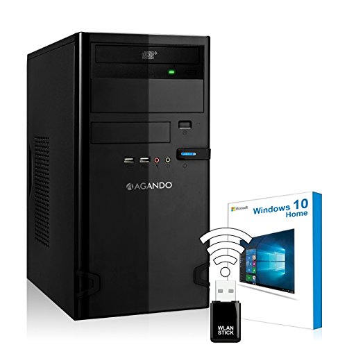 AGANDO Silent Multimedia PC-Komplettpaket | AMD FX-4300 4x 3.8GHz | GeForce GT730 4GB | 8GB RAM | 500GB HDD | DVD-RW | WLAN | Windows 10 | 36 Monate Garantie | Computer für Multimedia, Gaming, Büro/Office