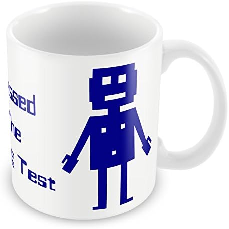 CG Alan Turing's I Passed The Turing Test Robot Black Ceramic Dishwasher Proof Mug