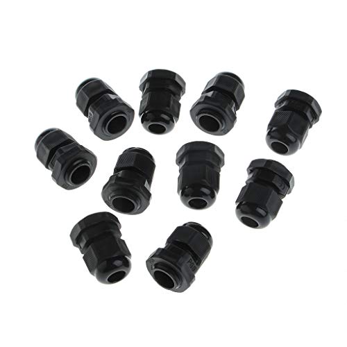 Preisvergleich Produktbild GROOMY (10 Stück PG9 Nylon-Kabelverschraubungskabel - schwarz