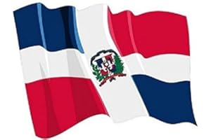 U24 - Adesivo per auto, motivo: bandiera della Repubblica dominicana, 8,5 x 6 cm