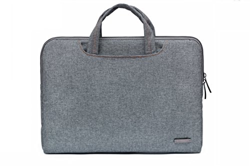 LISEN@ 13,3 Zoll wasserfeste und 360° stoßfeste Aktentaschen als Schutz für Ihren Laptop/Notebook mit Handgriff (15,6, Grau) - 3