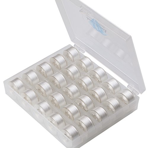 Simthreads Typ A Stickerei vorgewickelten Spulen Gewinde - 25pcs/pack, Weiß, für Brother / Babylock / Janome / Singer Stickereimaschine