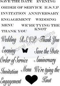 Crafty Impressions A6 Marion Emberson Wedding Sentiments Stamp