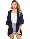 Leichte und Luftige Sommerjacke-100% Polyester, leichte Chiffon Jacke für Alltag, offen zu tragen, leicht durchsichtig.
