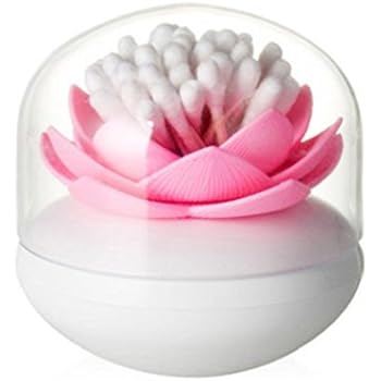 Support De Coton Tige Homdsim Lot De 2 Lotus Cotons Tiges Petite Q Tips Cure Dents Brosses Support Boite De Stockage Organiseur Bocal Avec Couvercle Transparent A La Poussiere Housse Accessoires De Salle De Bain