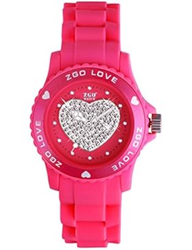 Mädchen-quarzuhr,Leuchtend 50m wasserdicht Silikonarmband Strass] Koreanische version Kind]-B