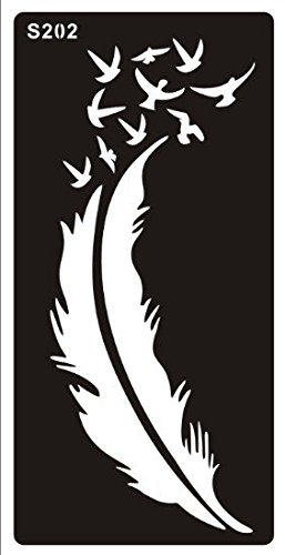 Mehandi Schablonen 10 Sheets Set G Henna Designs zur einmaligen Verwendung für Körper auch für Glitter Tattoo und Air Brush Tattoo geeignet - 3