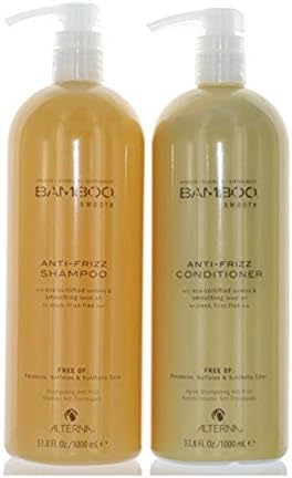 ALTERNA Bamboo Smooth Anti-Frizz Shampoo 1000ml &amp; Conditioner 1000ml Duo + FREE PUMPS