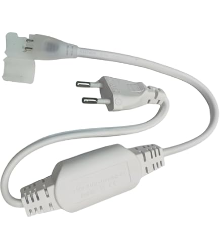 Ruban LED Blanc Chaud 5050 220V Avec Adaptateur Et Fiche - Étanche IP68, Très Lumineux