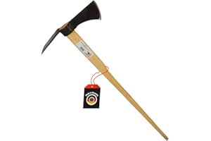 SHW-FIRE Zappa piccola con lama larga, in acciaio speciale forgiato a mano, manico in legno di frassino, zappa da giardino e rimozione radici, zappa con manico | Made in Germany