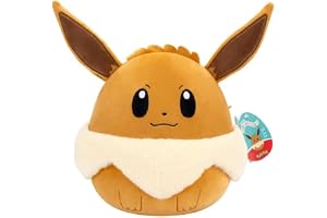 Pokemon Squishmallows - 25 cm Eevee - 10" inch brown/white stuffed plush toy - official Pokémon leksak for barn 2+ år.