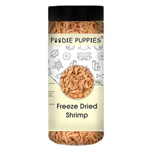 Foodie Puppies Freeze Dried Shrimp 35g - Food for Discuss, Arowana, Cichlid, Flowerhorn, Oscar Red Parrot & Other Carnivorous Fish