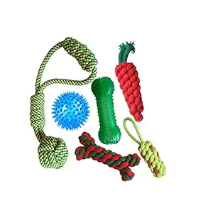 Pet Guard Dog Toys,6 Pack Puppy Chew Toys Gift Sets,Interactive Cute and Chew Squeaky Toys,Tough Rope Chew Toys, Durable and Washable, for Small/Medium Dogs. (Combo A)