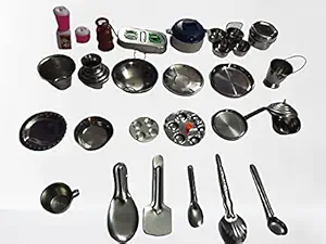 Little Heavens 50pcs Stainless Steel Utensils Non Toxic Indian Kitchen Set Great Kitchen Toys for Girls (Kids Love Kitchen Set) ( It Has Sharp Edges Not Suitable for Small Infants )