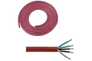 DOUBLEYOU GEOVLIES & BAUSTOFFE Silicone Cable 20 m 5 x 2.5 mm Cut to Cut Silicone Cable Sauna Cable Heat-Resistant and Ideal for Use in The Sauna