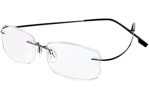 KOKOBIN Okulary do czytania bez oprawek, bardzo lekki tytan, pomoc w czytaniu dla kobiet i mężczyzn