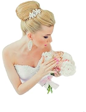 Diadem Tiara Blumen Perlen Strass Braut Haarschmuck Blumen Blüten Braut Hochzeit