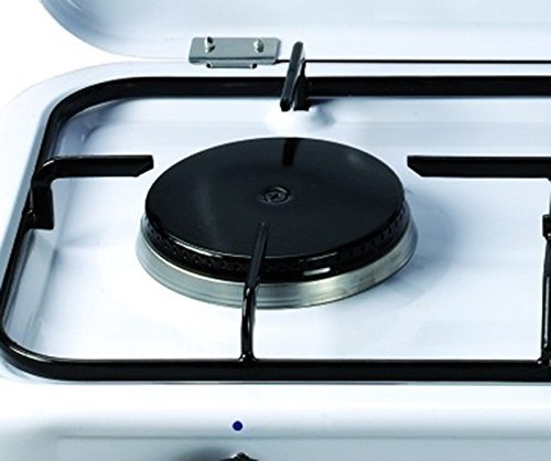 Campingkocher 3 flammig Gaskocher Gasgrill 4,8 KW mit Deckel Gasherd Kochfeld + Grillplatte + Phönix Gasherdkreuz + Gasschlauch-Regler Set - 6