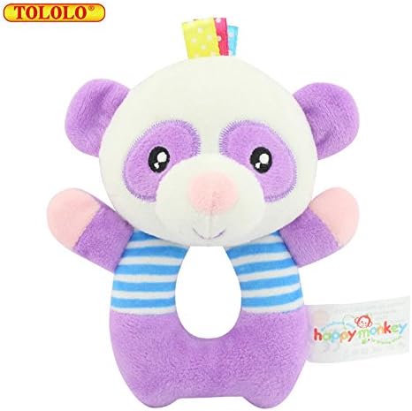 TOLOLO Baby Toys Rattle Doll Animal Soft Plush Cloth Toys Early Education Hand Ring - Panda