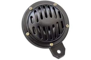 ARDILLION 12V BLACK UNIVERSAL MOTORCYCLE HORN BIKE KLAXON CHOPPER MOTORBIKE ATV DISC 90 mm