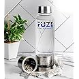 Fuze Borosilicate Glass Bottle with Removable Filter (700ml) | 1 pack of Alkaline Balls | Alkaline improves Immunity, increases blood oxygen & Nuetralizes Acid in Body (Dark Red - 700ml)