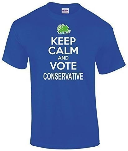 Keep Calm And Vote CONSERVATIVE General Election T-Shirt 3 Colours - to 5XL - White Small