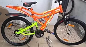 Hercules Topgear CX70 Dual Suspension 18 Speed Bicycle (26T), wheel size: 26 inch, frame size: 19 inch, black, Unisex-Adult