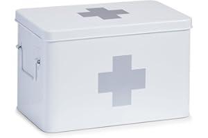 Zeller Present 18119 Boîte à Pharmacie en Métal Blanc 32 x 19,5 x 20 cm