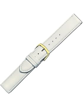 Herzog Uhrenband Beach Kalbleder Weiß Bandanstoss 20 mm Medium goldfarbene Schließe