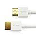Câble HDMI 2M Slim : Ultra fin, ultra flexible - Support des normes HDMI 2.0 a/b, 1.4 et antérieures ( 3D, Ethernet, HDR, Full HD 1080p, Ultra HD 4k) - Connecteurs Or et triple blindage - Couleur : Blanc