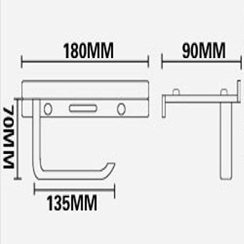 Edelstahl Bad Handtuch Toilettenpapierhalter Speichergewebe Kleiderbügel - 4