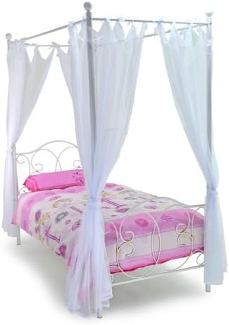 Stunning Ballet Four Poster Metal Single Bed Frame ( 90 cm ) 3 Ft