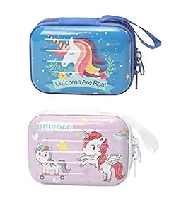 MADHAV Multipurpose Rectangle Storage/Carry Zipper Case Pouch Bag for Earphones/USB/Pendrive/Coins/Stamps/Jewellery for Girls/Boys, Birthday Party and Children Return Gift Items (Pack of 2)