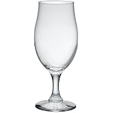 Bormioli Rocco Set of 6 Executive Beer Glasses 37cl | Clear, Glass, Gloss Finish, 37 cl, 6 Pieces, Fridge Safe, Easy to Clean