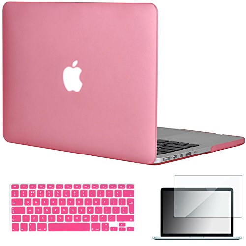 Topideal 3 in 1 – [EU/GB-Tastatur Version] Matte Hart-Schutzhülle für MacBook 13 Pro 33,8 cm (13 Zoll) mit Retina-Display-Modell A1425 / A1502 (ohne CD-ROM-Laufwerk) + Tastaturhülle + Displayschutzfolie