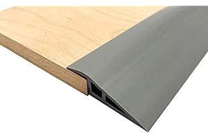 ZAYEJOD Rampa de goma de PVC para silla de ruedas de 1 m, autoadhesiva, reductor de umbral, tira de transición para umbral de puerta, moldura de umbral para puertas, alfombras, pisos, scooters (1.5 cm, gris)