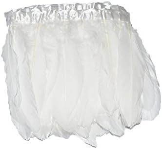 Everyshine 6 meters/lot DIY Dyed Goose Feather Trim Fringe 6-8 inches width (White)