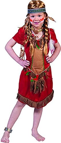 magic Clown Multi Colour Indian Costume for Girls – 104 – 164/14 Jahre – Multicoloured