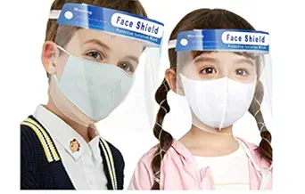 KIDS Face Shield PACK OF 10 Isolation Mask for Eyes Nose Full Frontal Protection Child Shield Safety Visor Face Shield For Girls and Boys 4-12 years age.