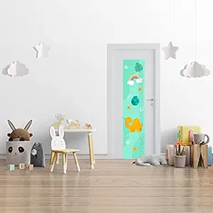 Life N Colors Dinosaur and Raibow Theme Height Chart DIY Wall Sticker for Kids Room, Self-Adhesive Wallpaper, Easy to Apply and Beautiful, 68 Inches Height