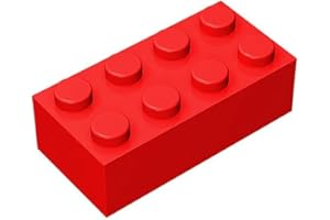 TTEHGB TOY Classic Bulk Brick Block 2x4, 100 Pieces Building Block in Bright Red, Compatible with Parts 3001, Creative Playset - Compatible with Large Brands Colours: Red