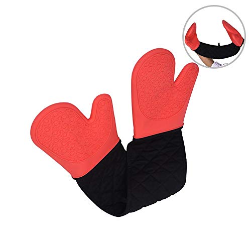 spécification iBasteFR Gants en Silicone pour Barbecue Gants épais d'isolation pour la Cuisson au Four à Micro-Ondes Cuisine Cuisson Gants Anti-brûlants