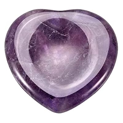 Crystaltears Amethyst Crystal Worry Stone Heart Shape Healing Crystals Thumb Worry Stone Polished Pocket Palm Stone For Anxiety Stress Relief Meditation Reiki Healing