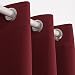 Deconovo Solid Blackout Curtain Eyelet Curtain Thermal Insulated Window Blackout Curtain for Babies Room 140x180 cm Red 1 Panel