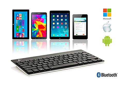 ForeFront Cases® Neue drahtlose Bluetooth Tastatur mit universeller Kompatibilität – Apple iPad Air, Mini, Mini Retina, iPad 2, iPad 3, Samsung Galaxy Tab PRO 7.0, Tab PRO 8.0, Tab PRO 10.1, Tab 4 7.0, Tab 4 8.0, Tab 4 10.1, Tab PRO 8.4, Tab PRO 10.1, Google Nexus 7 – Vollständiges QWERTZ-Layout und eingebauter, wiederaufladbarer Akku Keyboard inkl. Eingabestift - 6